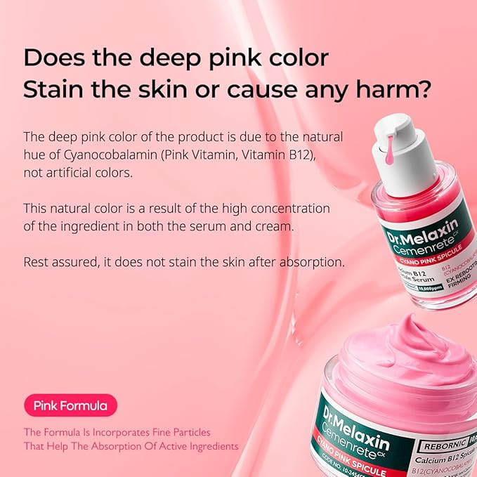 Cemenrete Cyano Pink Spicule Cream with Calcium, Vitamin B12 for under eyes skin, Dark Circles, Fine Lines, Puffiness&Eye Bags Cream, 1.69 fl. oz.