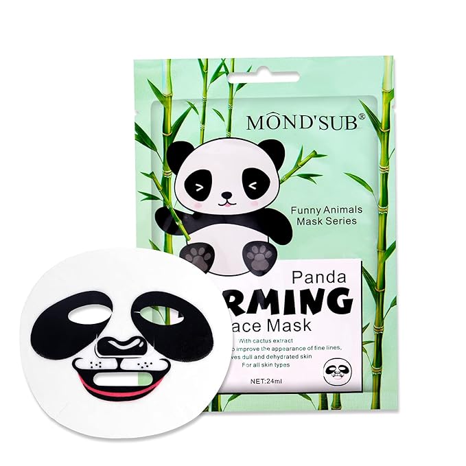Animal Spa Mask, Character Masks Sheet- Penguin, Panda, Tiger, Cat -Nourishing Moisturizing Effects For All Skin Types- Birthday Party Gift for her, Girls Night, Spa Night, Beauty Gift (4pack)