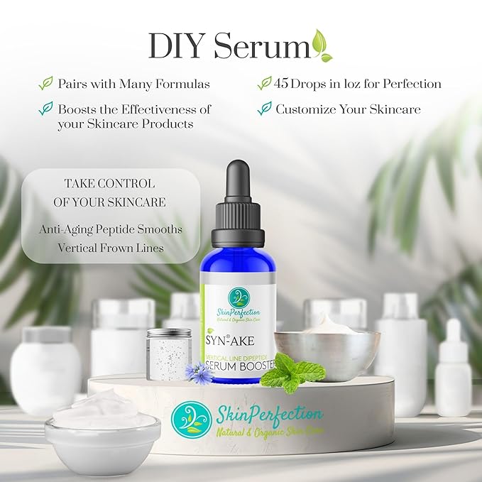Skin Perfection Syn-AKE Freeze Wrinkles Peptide DIY Anti-Aging Skincare Booster Smooth Firm Vertical Expression Lines Between the Eyebrows the 11's .5 oz