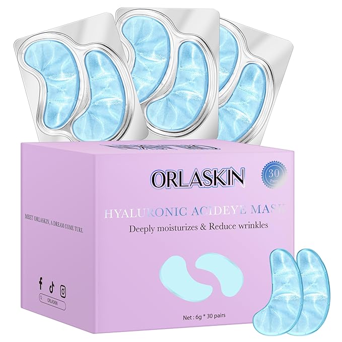 Under Eye Patches,30 Pairs Eye Mask Skin care for Dark Circles, Puffy Eyes, Undereye Bags,Wrinkles,Hyaluronic Acid Eye Treatment Skin Care for Men & Women Gift (Hyaluronic Acid)