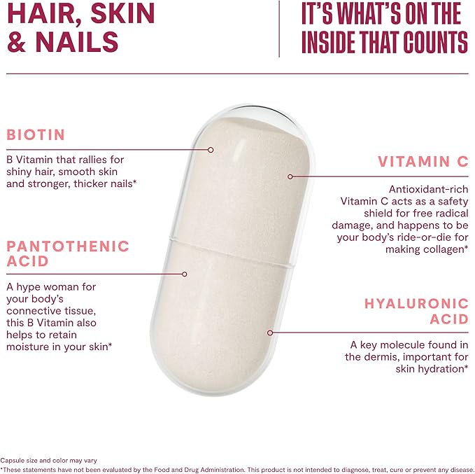Habit Inner Beauty Bundle - Collagen (60 Capsules) + Hair Skin & Nails (60 Capsules), Supports Skin Hydration & Integrity, Hair & Nail Strength, Non GMO