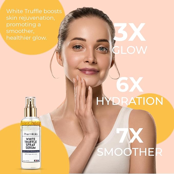 Italian White Truffle Spray Serum - Vegan Skin Care - Face Mist Hydrating Spray with Avocado & White Truffles - Face Serum for Radiant Skin - 3.38 Fl Oz