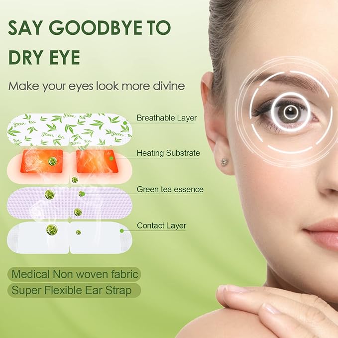 18 Pack Self Heating Eye Mask,6A Silk Cotton Material Steam Eye Mask, Self Heated Warm Compress For Fast Relief Of Dry Eyes, No Microwave Needed, Eye Treatment Products For Dry Eye Relief