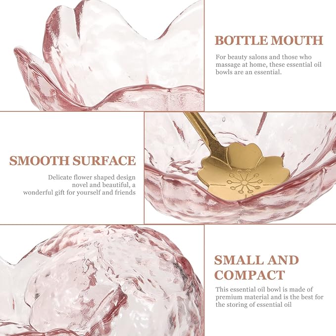 Beaupretty Pink Face Mask 2 Sets Facial Masks Mixing Bowls Shaped Bowls with Metal Spoons Essential Oil Bowl for Home Salon Skin Care Mask