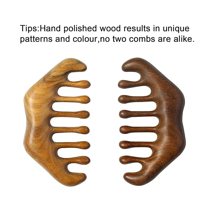 Wooden Comb,Scraping Scalp Massage Comb,Natural Wood Wide Tooth Hair Comb,Handheld No Static Head Massage Tool Meridians Massager for Head Caring Relaxation Acupoint Massage.
