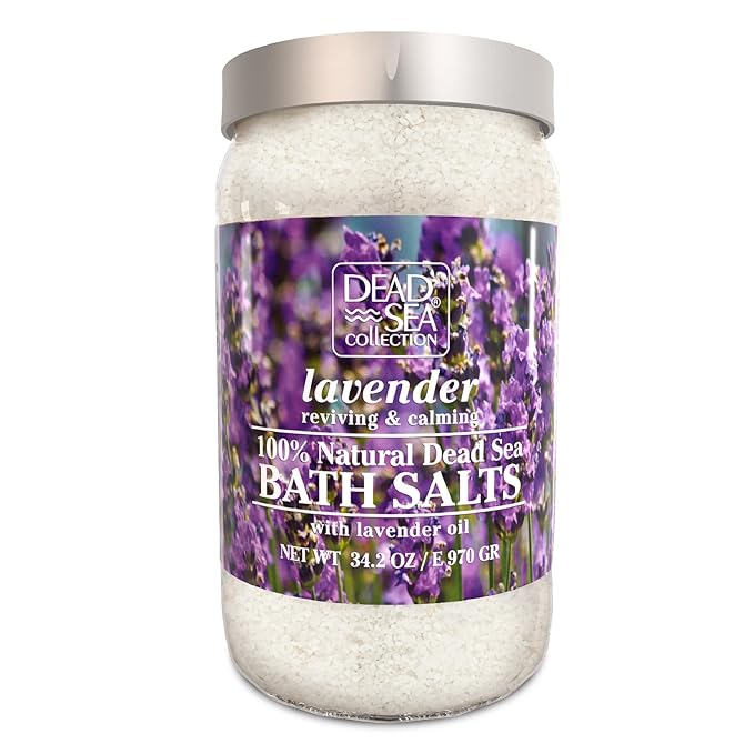 Dead Sea Collection Bath Salts Enriched with 3 pc- Coconut - Cherry Blossom -Lavender- Natural Salt for Bath - Large 34.2 OZ. - Nourishing Essential Body Care for Soothing and Relaxing Your Skin and