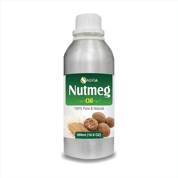 Salvia Nutmeg (Myristica Fragrans) Essential Oil 100% Pure & Natural Undiluted Uncut Oil | Use for Aromatherapy (500ml)