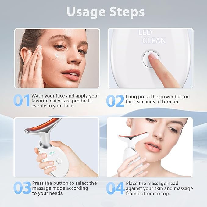 3 in 1 Face š²cuIpting Tool, 7 Color Mode, Facial Massager for Face and Neck, at-Home Facial Beauty Dešice for Skin Care, Face š²cuIpting Wand