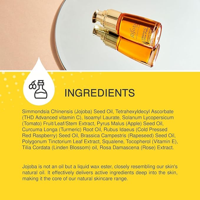 Vitamin C Facial Oil 30ml ā Brightening Glow Elixir with THD Ascorbate, Turmeric & Tomato Oil ā Antioxidant-Rich Skin Booster for Radiance, Even Tone & Smooth Texture