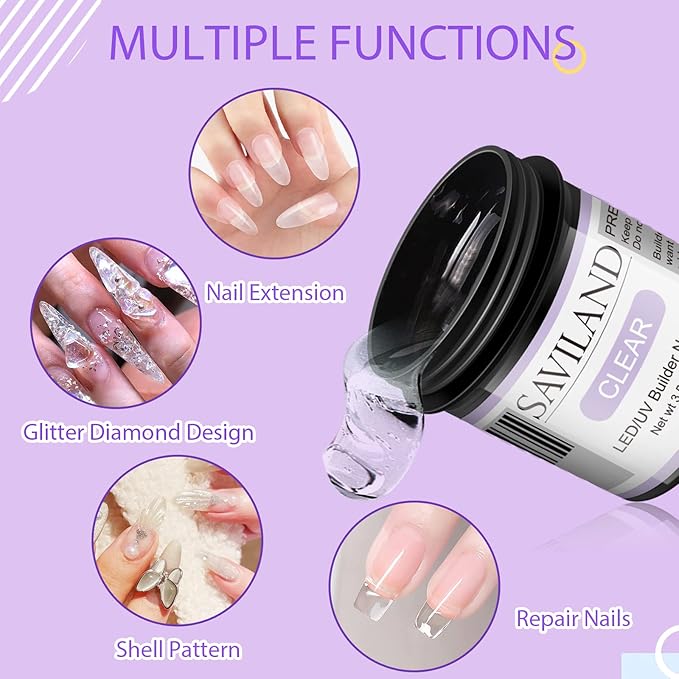 SAVILAND LED & U V Builder Nail Gel and Natural Cuticle Oil Pen