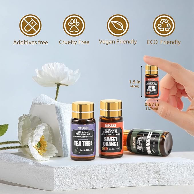 70 Pcs Essential Oil Set -100% Natural Essential Oils-Perfect for Diffuser, Humidifier, Aromatherapy, Massage,Soap, Candle Bath Bombs Making, 70 * 5ML(0.17oz)