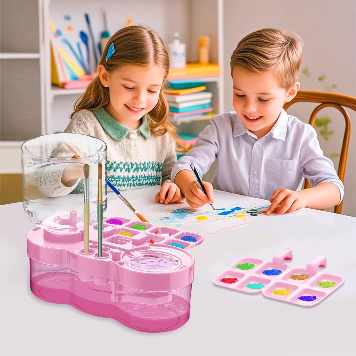 2025 Upgraded Paint Brush Cleaner Tool,Brush Rinser Cup Painting Running Water Circulation Art Supplies for Acrylic,Watercolor and Water Based Creative Gift for Adult Artist Beginners Kids