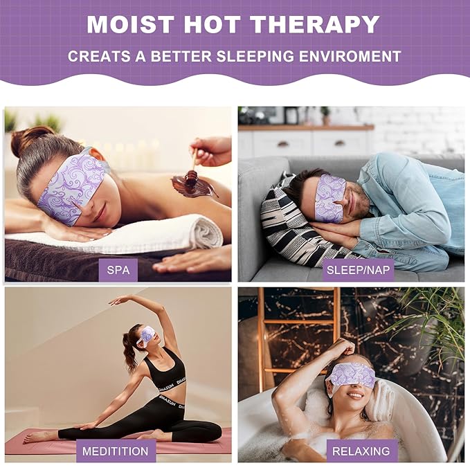 ProCIV FSA/HSA Eligible 16 Packs Steam Eye Masks for Dry Eyes Self Heated Eye Mask Disposable Sleep Mask Soothing Headache Relief Dry,Hot Warm Compress for Stress Relief Relief Eye Fatigue, Spa Gifts