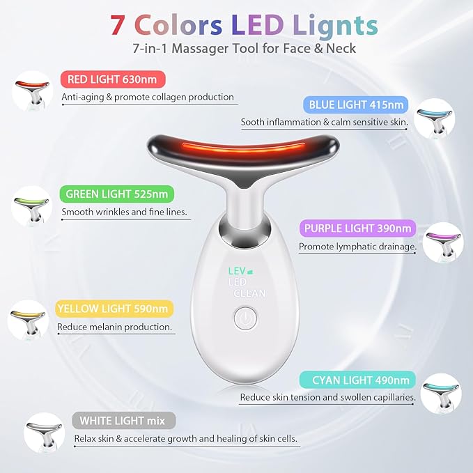 3 in 1 Face š²cuIpting Tool, 7 Color Mode, Facial Massager for Face and Neck, at-Home Facial Beauty Dešice for Skin Care, Face š²cuIpting Wand