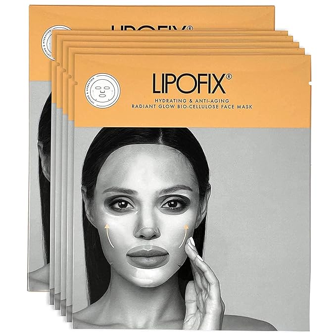 Anti Aging Lifting Hydrating Facial Bio Cellulose Face Mask Sheet For Fine Line Reducing And Skin Radiance. Made in Korea (6 MASKS)