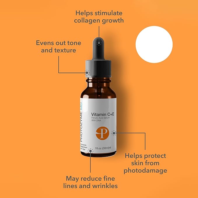 Photozyme Anti Aging Vitamin C + E Ferulic Acid Face Skincare, 1 fl. oz/30 ml