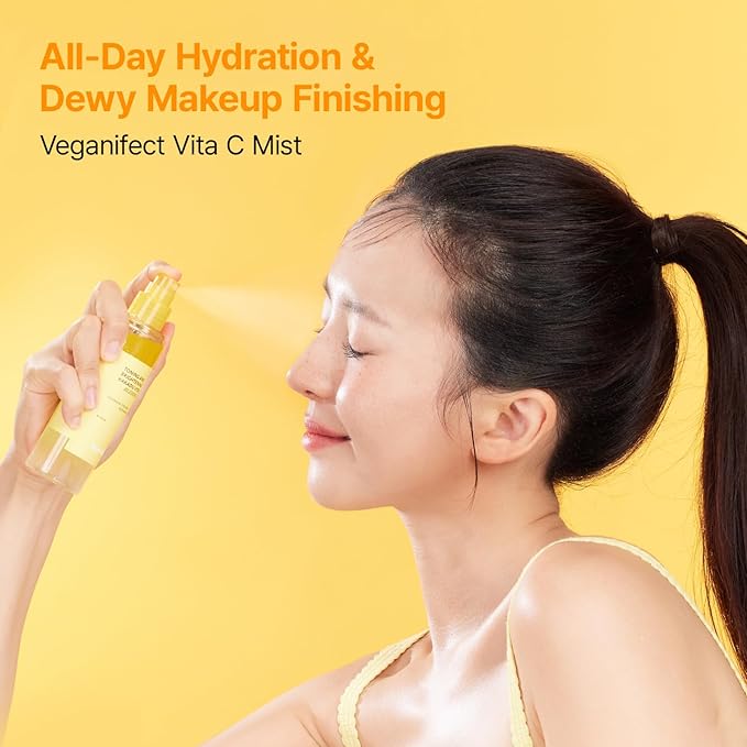 Vita C Mist, Glow Mist for Dewy Skin, Makeup Setting Spray for face, Korean Skin Care, Vegan, 3.38 Fl Oz