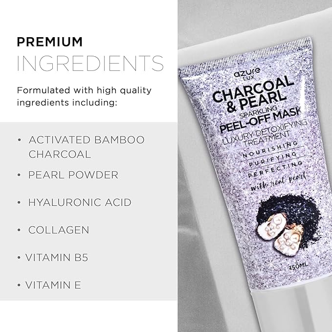 Azure Sparkling Peel-Off Masks Bundle - Rose Gold Hydrating Peel-Off Mask - 24K Gold Firming Peel-Off Mask - Charcoal & Pearl Anti Aging Peel-Off Mask - Each (150mL / 5.07 fl.oz.)