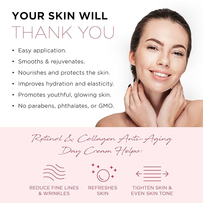 Azure Dermatologist Tested Retinol & Collagen Face Moisturizer - K Beauty Anti-Aging Cream for Skin Renewal & Wrinkle Repair Face Cream - Korean Skincare - All Skin Type Pack of 2