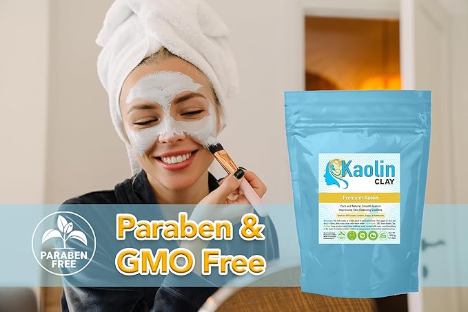 Pure Kaolin Clay - 100% Natural | 1.1 pounds (500g) | Smooth and Silky Texture, Easy Mixing, Perfect for Face, Body, and Bathbombs…