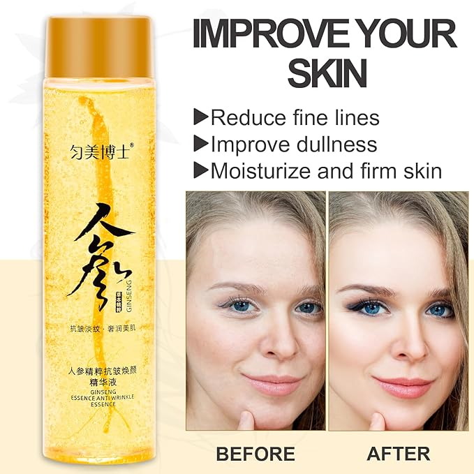 SUNDEER Ginseng Extract Liquid,Ginseng Polypeptide Anti-Ageing Essence,Ginseng Extract Anti-Wrinkle Original Serum Oil,Korean Red Ginseng Serum for Reduce Fine Lines, Moisturizing (1 Bottle)