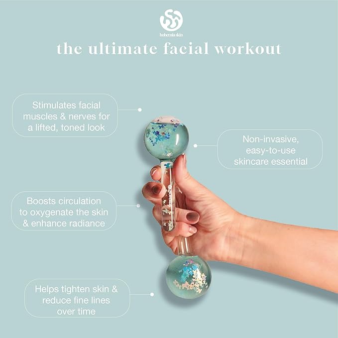 Cryo Glam Globe's | Glow in The Dark Ice Globes with Butterfly Infusion – Cooling Cryo Facial Massager for Depuffing, Tightening & Anti-Aging Skincare