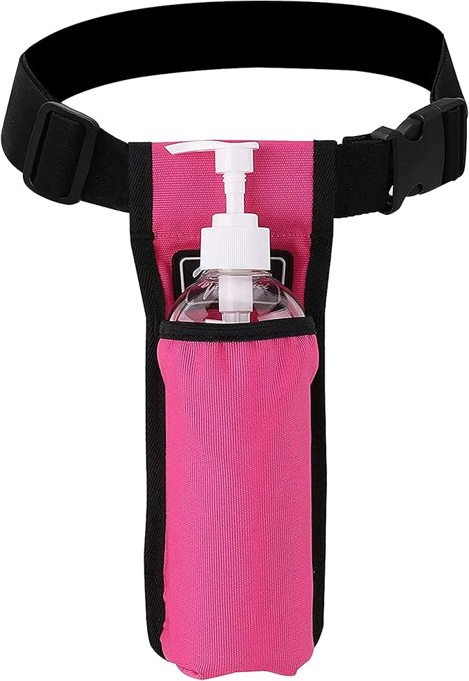 Massage Bottle Bag Massage Therapist Holster Massage Lotion Holster Massage Oil Holster(YR-1KD-Rose Red)