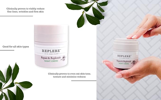 Repair & Replenish All Natural Moisturizing Night Crรจme - Reduce wrinkles, Dark Spots & Fine lines -1.7 OZ