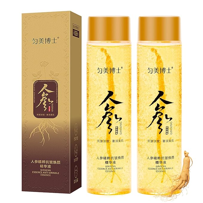SUNDEER Ginseng Extract Liquid,Ginseng Polypeptide Anti-Ageing Essence,Ginseng Extract Anti-Wrinkle Original Serum Oil,Korean Red Ginseng Serum for Reduce Fine Lines, Moisturizing (2 Bottle)