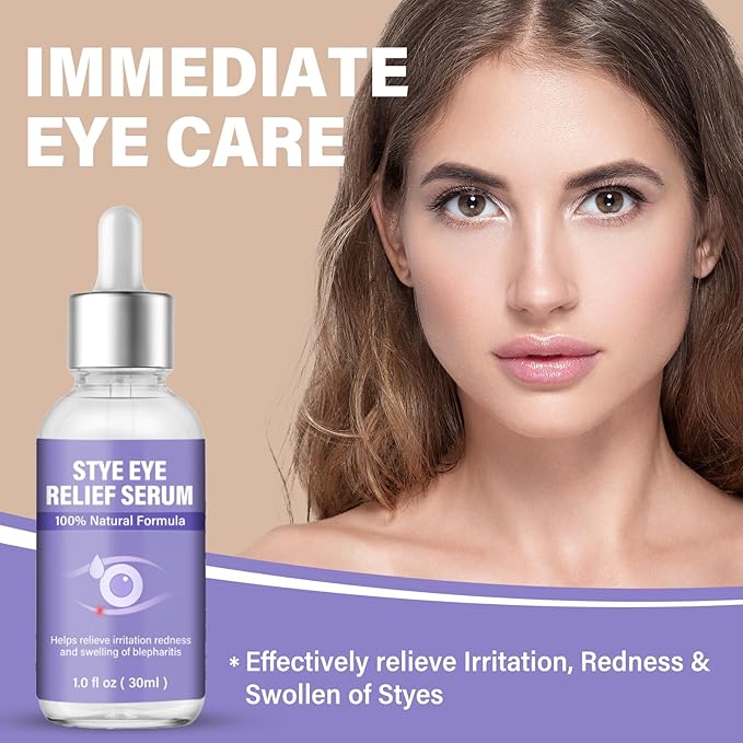 Stye Eye Treatment, Natural Stye Relief Serum, Gently Cleanses Lashes and Eyes, Chalazion and Blepharitis Treatment,Relieves Eye Irritation