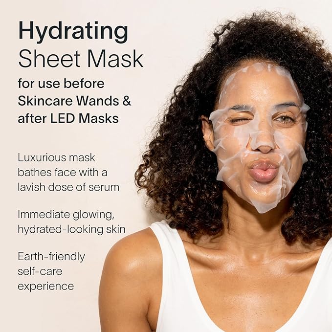 Solawave Hydrating Sheet Mask, Anti Aging Face Mask with Niacinamide, Hydrating Face Mask with Hyaluronic Acid, Moisturizing Face Masks (1 Pack)