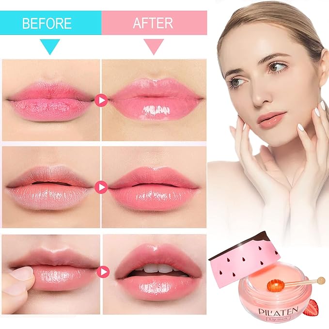 Honey Pot Propolis Lip Mask - 4 Pack (2 Honey + 2 Strawberry) Hydrating Moisturizer for Dry, Cracked Lips