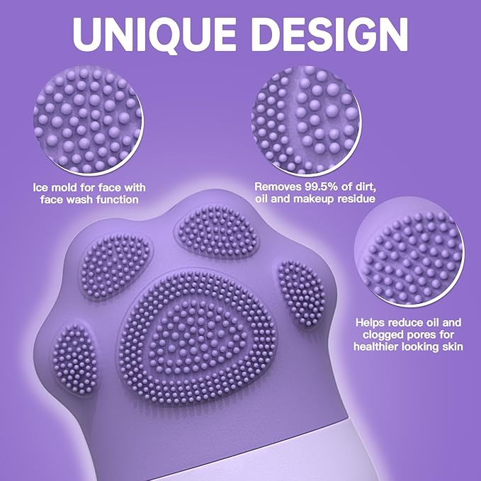 ice roller For face and eyes , ice face roller,ice mold for face and Eyes,De-Puff Eye Bags,Reduce Migraine Pain,Reusable Massage Silicone Ice Mold Skin Care Tools(Purple)