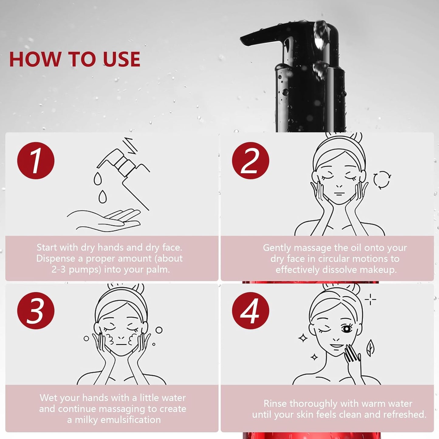 Safflower Seed Deep Cleansing Oil, Oil cleanser for face, 6.76 fl oz 200ml, Gentle Pore Control, Heavy Makeup Remover,Natural Oil Cleanser,Effective Cleansing Without Clogging Pores