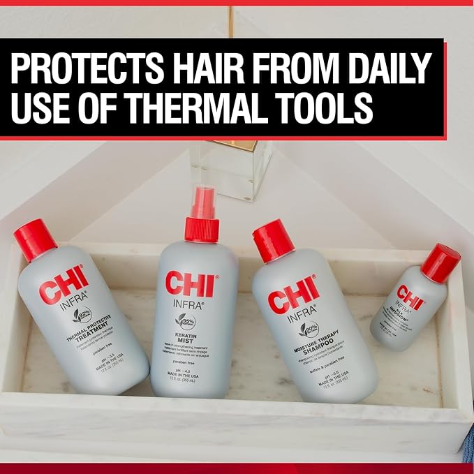 CHI Infra Thermal Protective Treatment, Hair Serum For Protecting Color & Adding Superior Shine & Softness, Hydrating Formula, Sulfate-free, 2 Oz