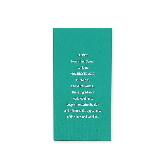 Elevate Nourishing Serum with Hyaluronic Acid, Vitamin C, Resveratrol (1.58 oz.)