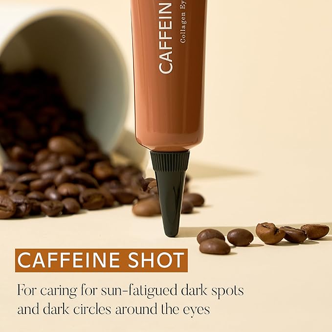 20,000 PPM CAFFEINE SHOT Collagen Eye Cream with Niacinamide for Firming Under Eyes, Dark Spots, Puffy Eye Bags, Fine Lines, Anti-Aging Eye Cream, Korean Skin Care, 1.05 oz