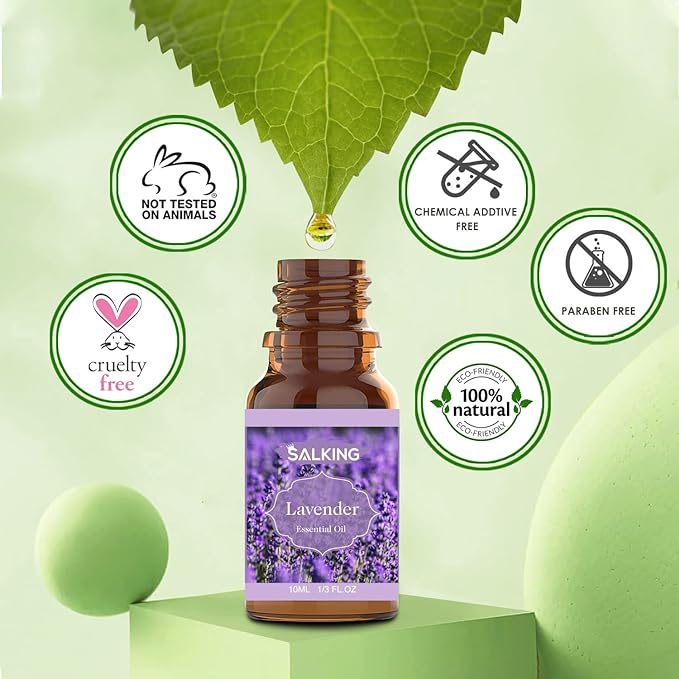 SALKING Floral Essential Oils Set, Premium Pure and Natural Essential Oils, Fragrance Oil Scented Oils for Oil Diffusers 6 x 10 ML - Lavender, Rose, Jasmine, Cherry Blossom, Gardenia, Chamomile