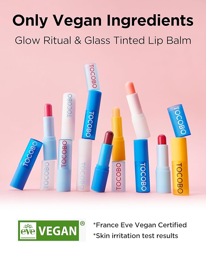 TOCOBO Glow Ritual Lip Balm 012 Better Pink – Vegan Korean Lip Care for Deep Hydration - Tinted Glass Glow Moisturizing with Lovely Soft Pink Color - Non-Sticky Radiant Finish, 0.12 oz.