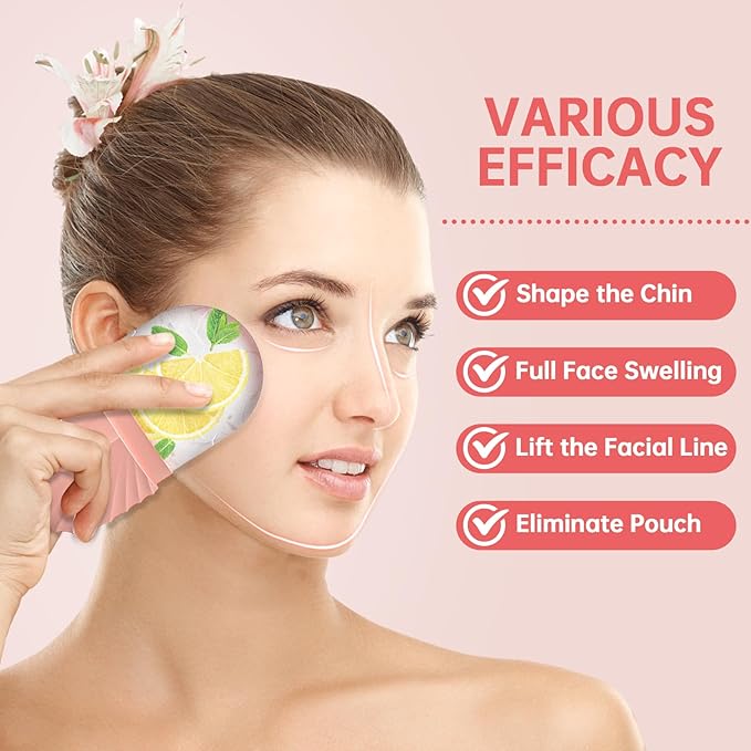 Ice Roller for Face and Eye,Ice Cube Roller Massager for Skin Women Care Tools, Naturally Conditioning De-Puff Eye Bags, Reduce Migraine Pain, Reusable Massage Silicone Ice Mold (Pink)