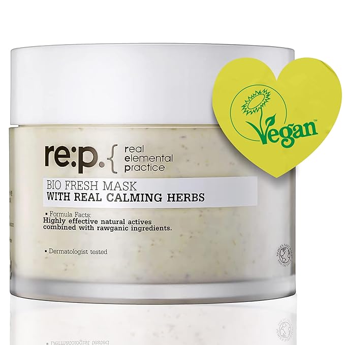 RE:P BIO FRESH MASK with REAL calming HERBS 4.58 Fl Oz (130g) - 100% Vegan, Cruelty-free - Natural calming peel off mask with Real Calendula + Real Chamomile – Korean Skin Care