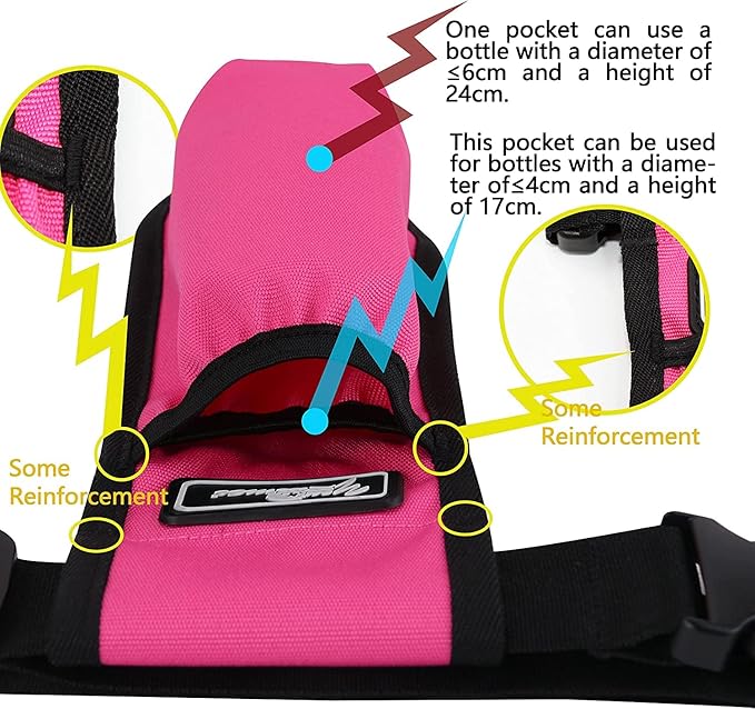 Massage Bottle Bag Massage Therapist Holster Massage Lotion Holster Massage Oil Holster(YR-1KD-Rose Red)