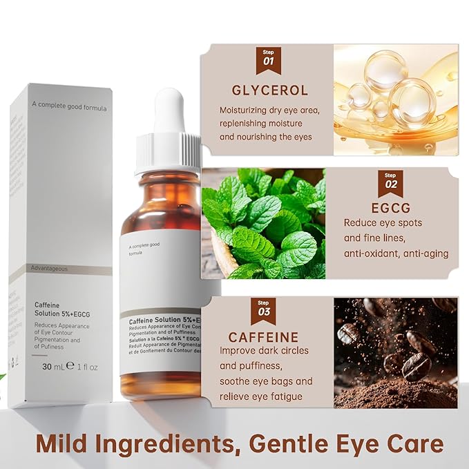 The Caffeine Solution 5% + EGCG,Reduces Appearance of Eye Contour Pigmentation and Puffiness,Under Eye Serum (30ml) Caffeine For Face Moisturizing Serum (1)