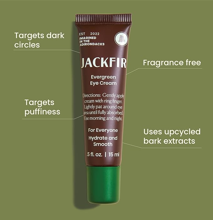 The Evergreen Eye Cream, Natural Eye Cream for Men, Helps Reduce Puffiness and Brighten Under Eye Dark Circles, EWG Verified, Organic Ingredients, For All Skin Types, 0.5 Fl Oz