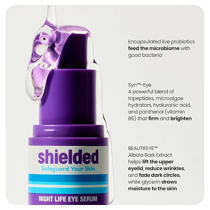 Beauty Night Life Eye Serum Live Probiotic + Hyaluronic Acid Hydrating Skin-Nourishing Overnight Serum Treatment for Dry Skin, 15ml