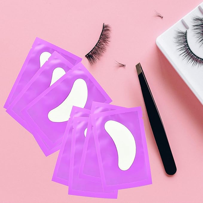 50 Pairs Under Eye Patches, Eye Gel Pads, Eyelash Extension Eye Pads for DIY Lash Extension Supplies, Eyelash Extension (50 Pairs, Purple)