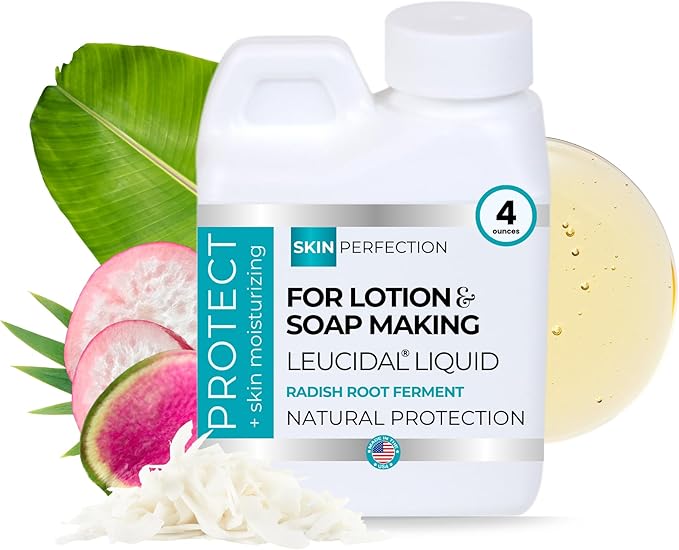 Skin Perfection Leucidal Liquid - Natural Preservative for Lotion Making - DIY Lotion Making Supplies Natural Preservatives for Cosmetics & Compatible with Lotion-Making Serums - 4oz