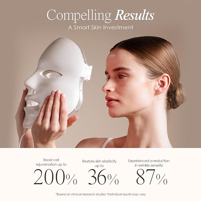 Project E Beauty Skin Rejuvenation Photon Mask | LED Face Mask Light Therapy Red Blue Light Anti-Aging Wrinkle Spa Facial Treatment Home Skincare Mask