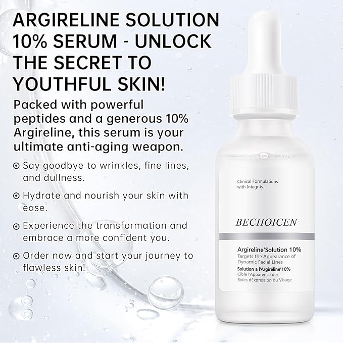 Anti Aging Argireline Solution 10%,Anti Wrinkle Hydrating Argireline Serum with Centella & Hyaluronic Acid for Skin Barrier Repair,30ml Peptides Serum for Face Reduce Fine Lines,2Pcs