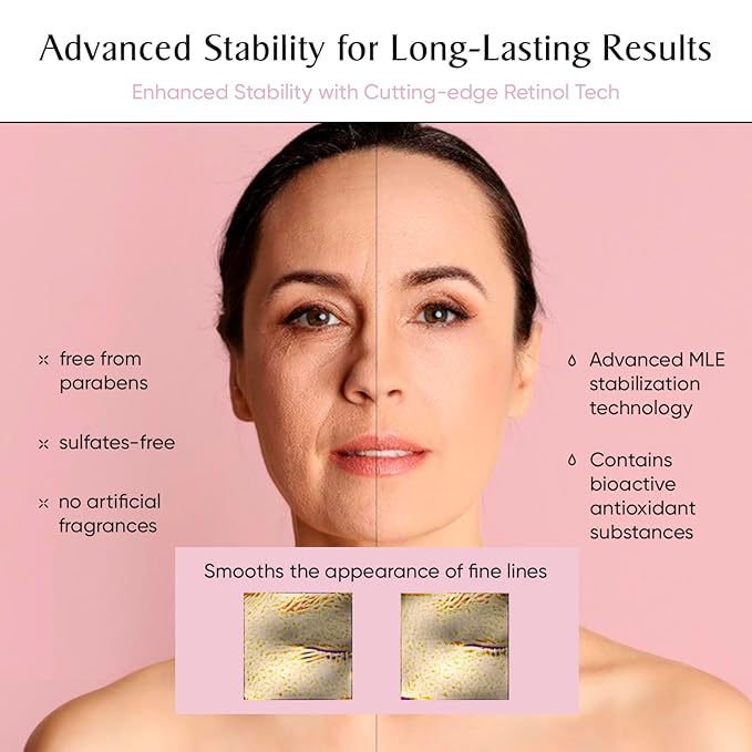 LYS by Misa Korean Retinol Serum for Face - Retinol, Bakuchiol & Tocopherol Formula - Enhances Firmness & Texture - Retinol for face & All Skin Types, Sensitive - Made in Korea